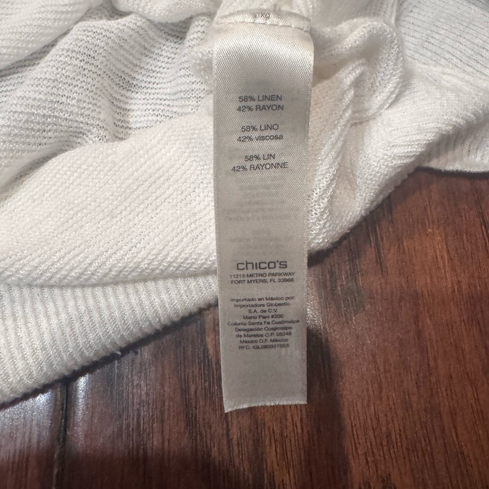Chico's Light cream Linen Blouse - Picture 5 of 5